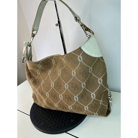 DOONEY & BOURKE Monogram DB Canvas Shoulder Handbag Purse Bag - Picture 8 of 12
